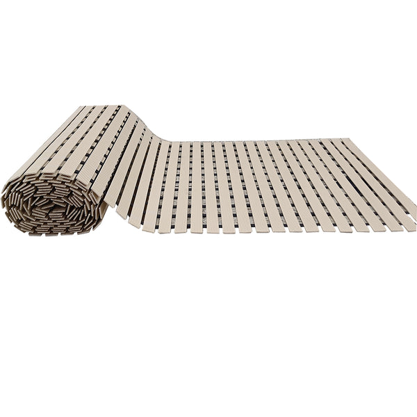 Eurotex Anti Slip Shower Mat Roll for Pool and Wet Area, Anti Skid mat for bathroom (PVC, 500 CM Roll)-Beige
