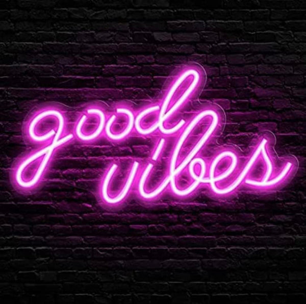 Good Vibes Neon Personalised Neon Sign | Neon Light with Name for Bedroom & Gifts