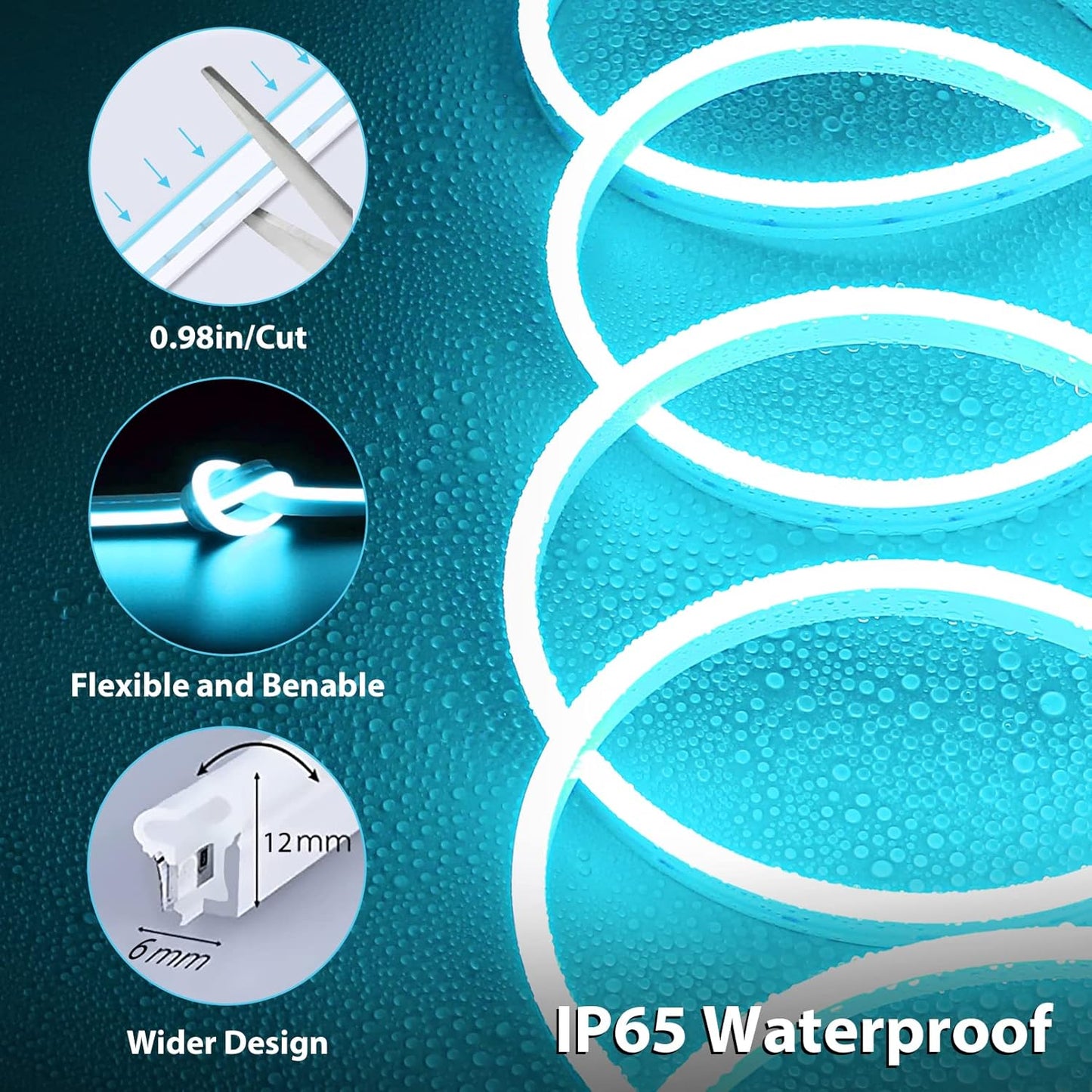 Eurotex 300 LEDs 5M Ice Blue Steady Neon Rope Light (Pack of 1)