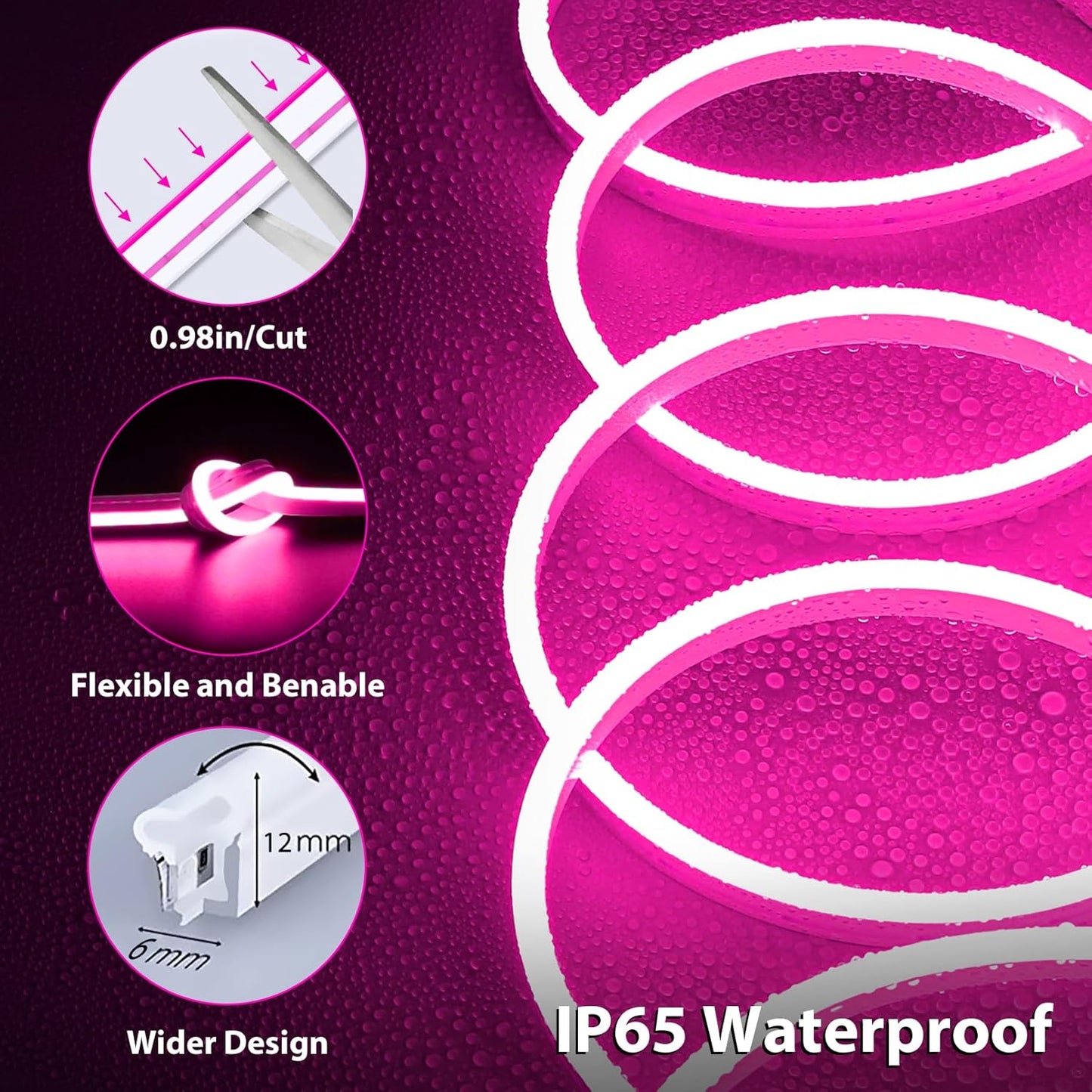 Eurotex 300 LEDs 5M Pink Steady Neon Rope Light (Pack of 1)