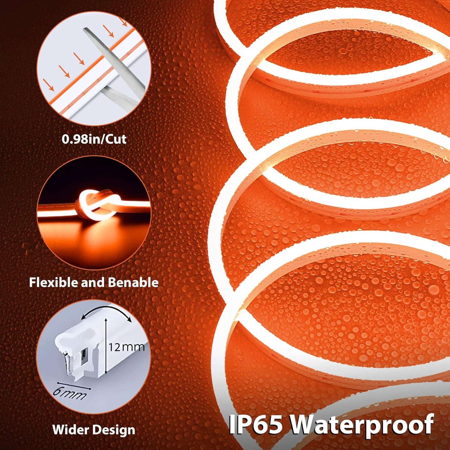 Eurotex 300 LEDs 5M Orange Steady Neon Rope Light (Pack of 1)