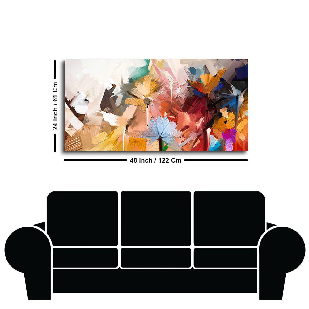 Eurotex Abstract Colorful Floral Flower Art, Canvas Printed, Painting For Living Room Eurotex