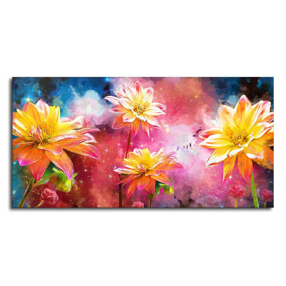 Eurotex Modern Abstract Art Of Flowers, Canvas Printed, Home Wall Painting Eurotex