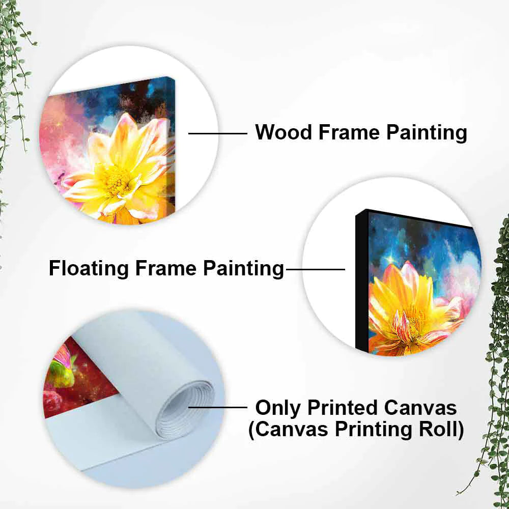Eurotex Modern Abstract Art Of Flowers, Canvas Printed, Home Wall Painting Eurotex