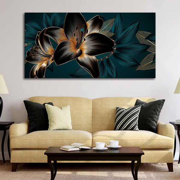 Eurotex Beautiful Lilies Flowers, Canvas Printed, 3D Wall Painting