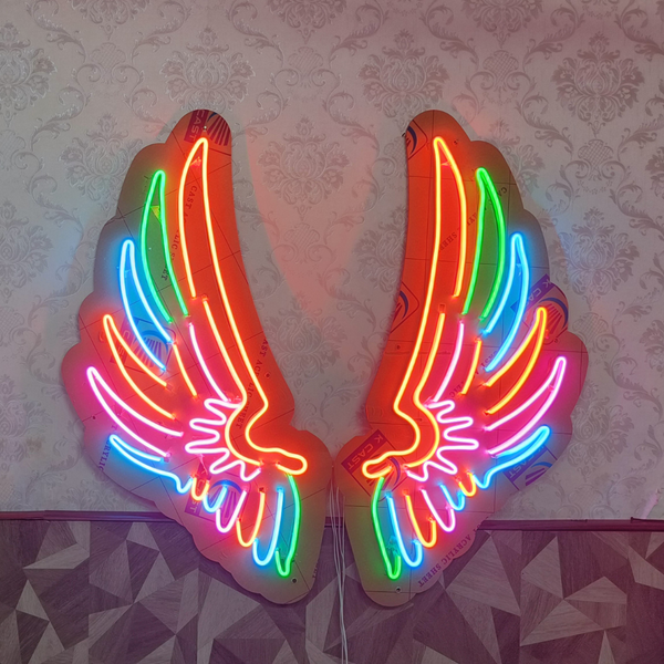 Wings Neon Lights for Room | Custom Name Neon Light | LED Neon Signs India