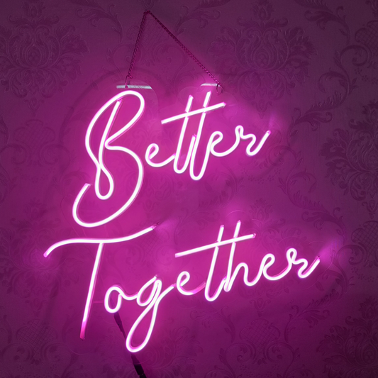 Better Together Neon Light for Wedding – Custom LED Couple Sign by Eurotex for Wedding Decor, Reception, and Bedroom Wall Decor (17x18 In)