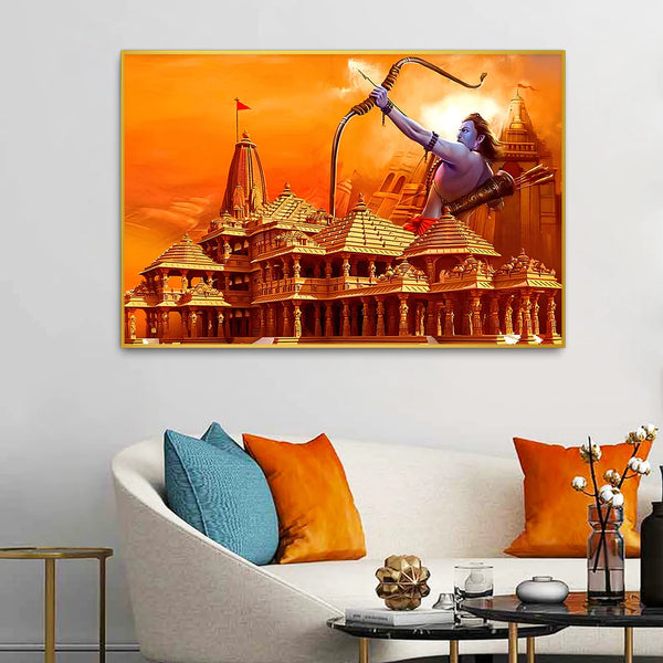 Eurotex Holy Ram Mandir, Canvas Printed, Wall Painting For Living Room