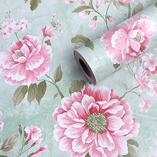 Eurotex Self Adhesive Removable Peel and Stick Wallpaper 45 x 300 cm (Pink Spring Cherry) Eurotex