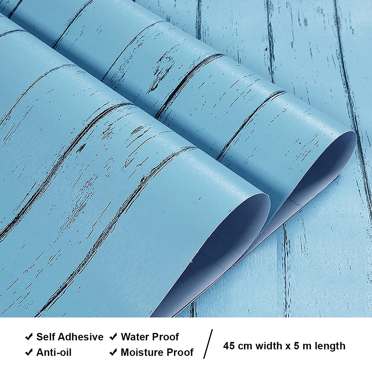 Eurotex Damask Design, Wood Grain, Peel and Stick, Self Adhesive Wallpaper - (45 cm x 300cm) Eurotex
