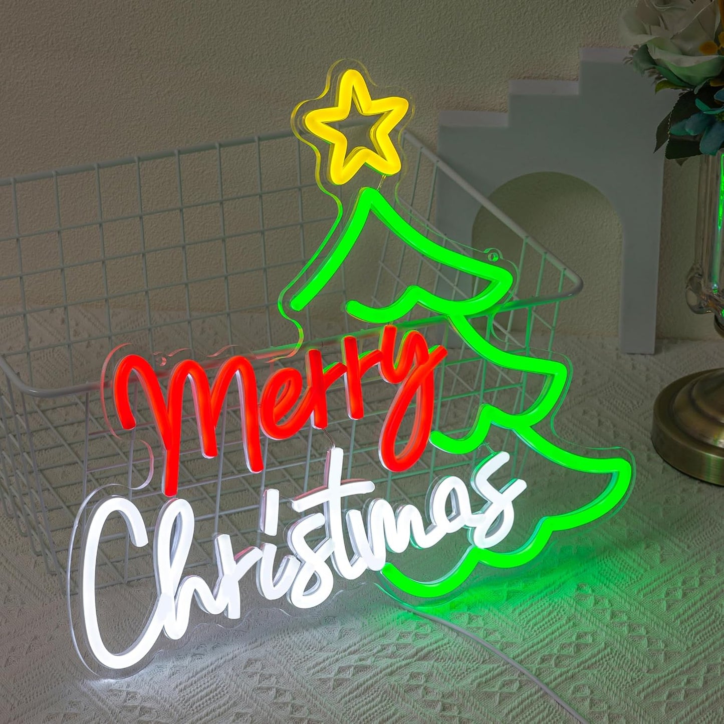 merry christmas tree neon signs