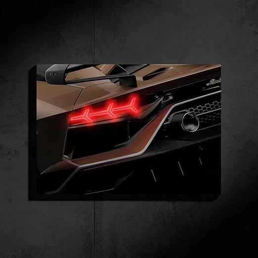 Fabsouk Neon Supercar Poster for Bedroom, Living Room, Gift Wall Decor (Aventador SV J)