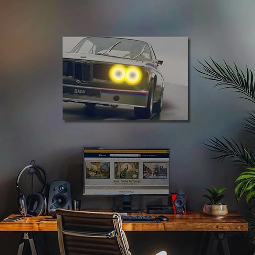 Fabsouk Neon Supercar Poster for Bedroom, Living Room, Gift Wall Decor (BMW CLS 3.0)