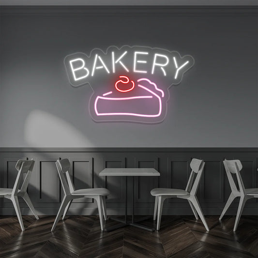 Bakery Cake Vintage Cafe Neon Lights | Retro Coffee & Diner Signage (24Inch x 15Inch)