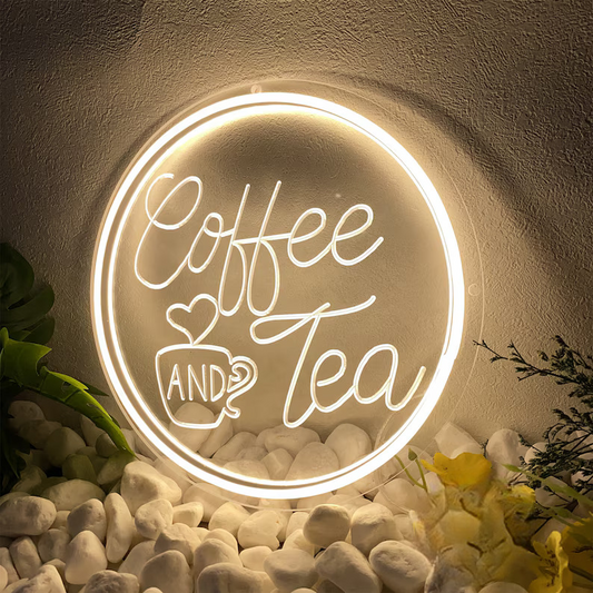 Eurotex Coffee and Tea Neon Sign, Wall Decor, Neon Signs for room (36x36 In)