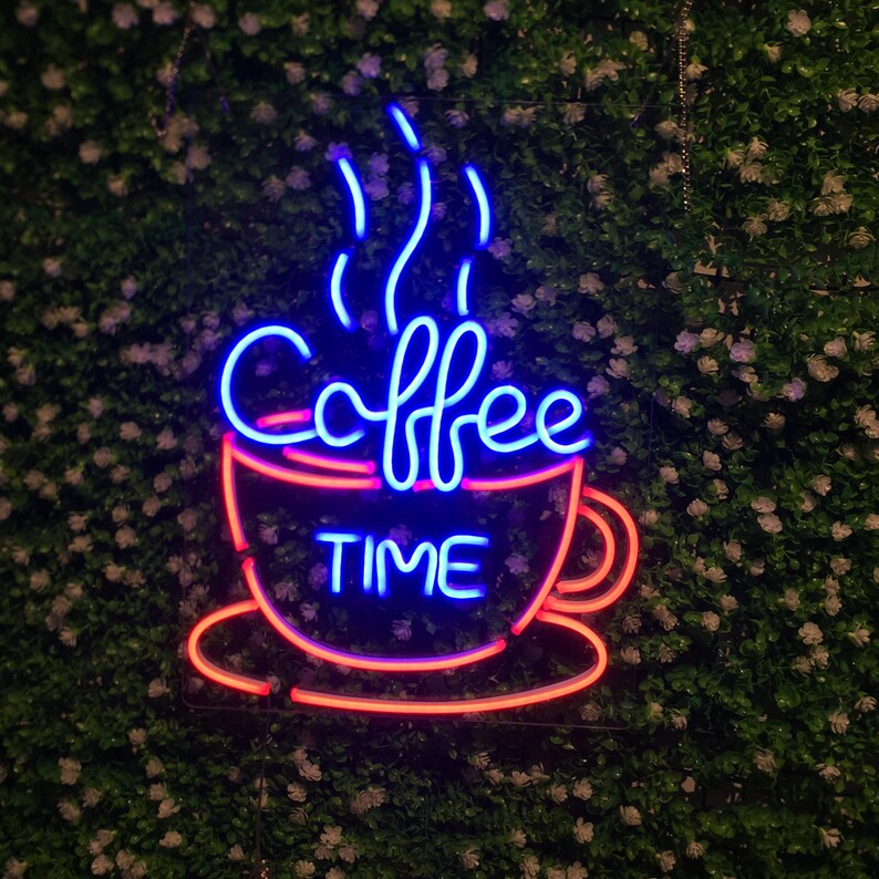 Eurotex Coffee Time, Wall Decor, Neon Signs for room (24x36 In)