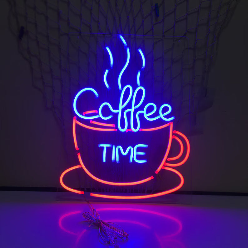 Eurotex Coffee Time, Wall Decor, Neon Signs for room (24x36 In)