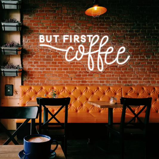 Eurotex But First Coffee, Wall Decor, Neon Signs for room (24x36 In)