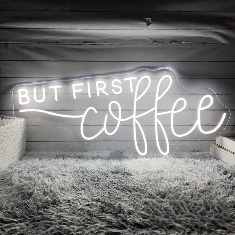 Eurotex But First Coffee, Wall Decor, Neon Signs for room (24x36 In)