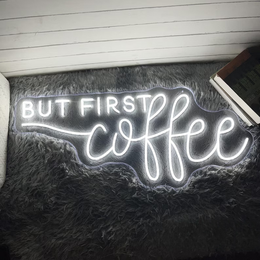 Eurotex But First Coffee, Wall Decor, Neon Signs for room (24x36 In)
