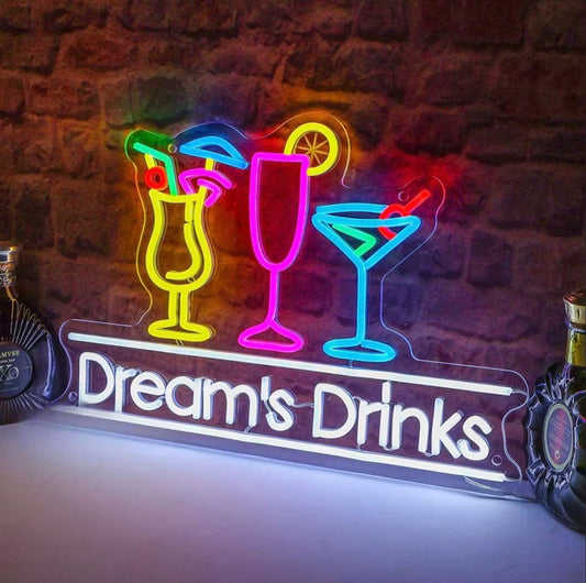 Eurotex Cocktail, Wall Decor, Neon Signs for room (36x36 In)