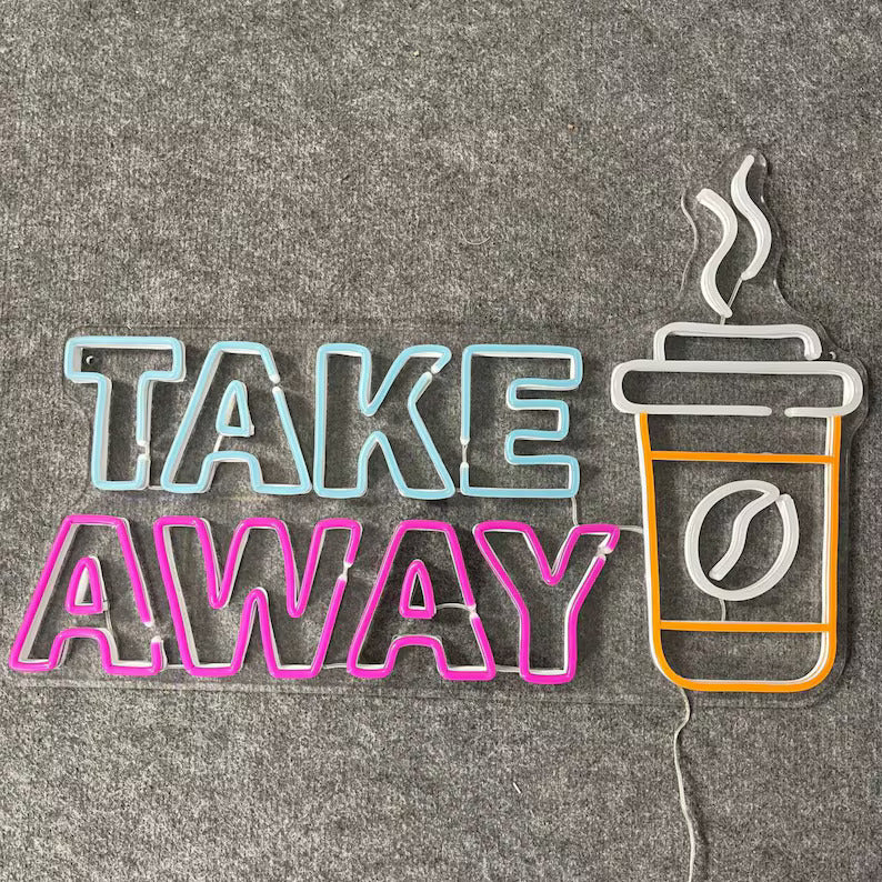Eurotex Take Away Neon, Wall Decor, Neon Signs for room (24x36 In)
