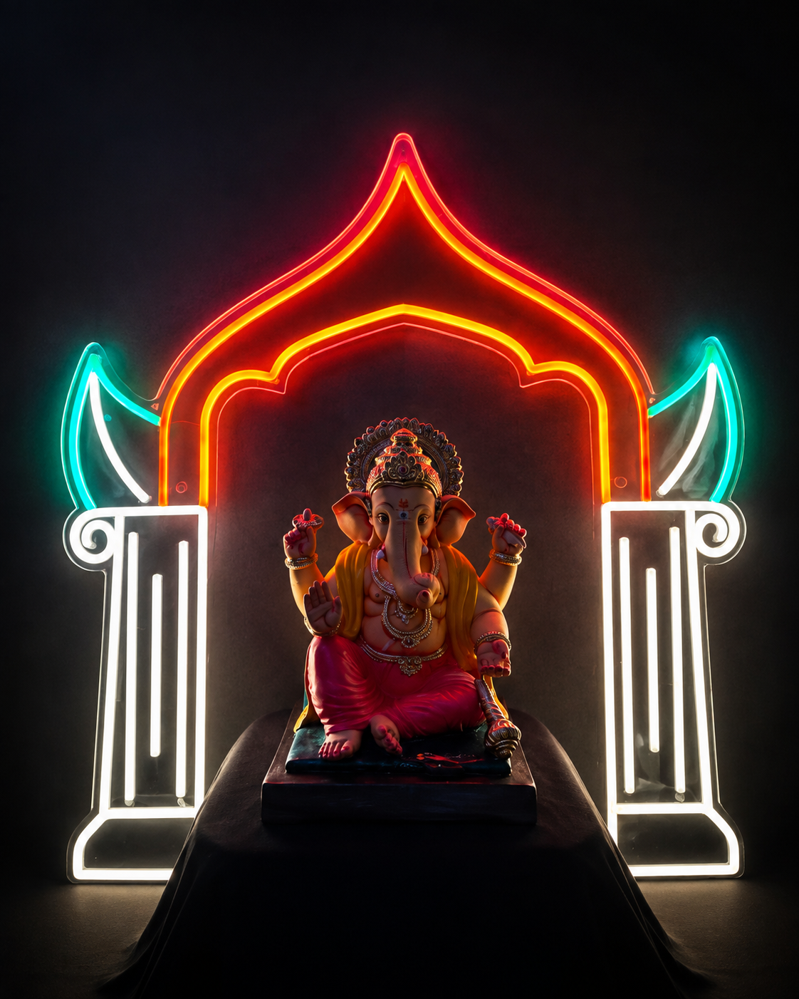 Ganesh Decoration LED Neon Sign | Lord Ganesha Neon Light for Home, Pooja Room, Ganesh Chaturthi & Festive Décor