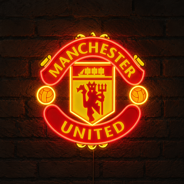 Manchester United LED Neon Sign | Football Club Wall Decor (2ft x 2ft)