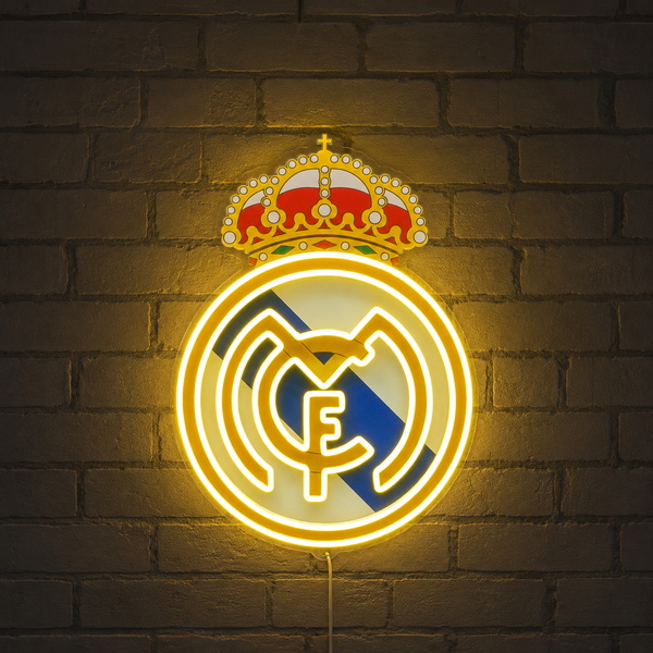 Real Madrid LED Neon Sign | Football Fan Wall Decor (2ft x 2ft)