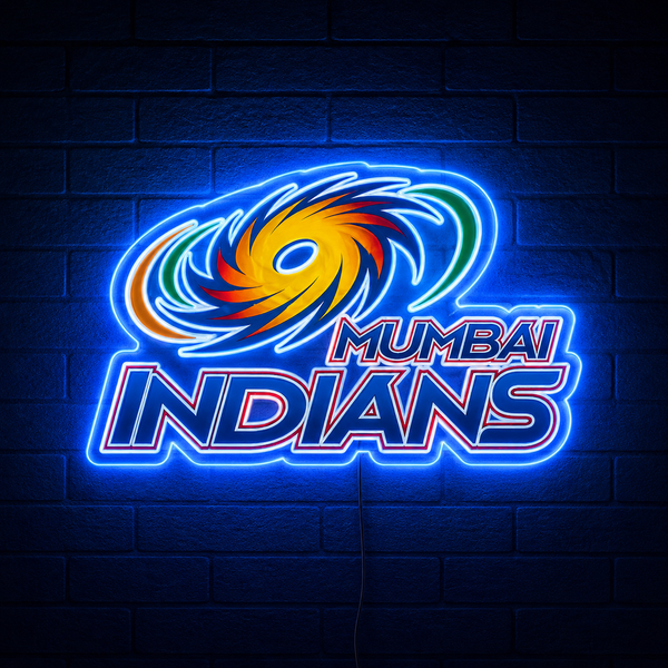 Mumbai Indians Inspired LED Neon Sign | Premium Cricket Team Wall Light for Home, Gaming Room, Café & Sports Bar Décor