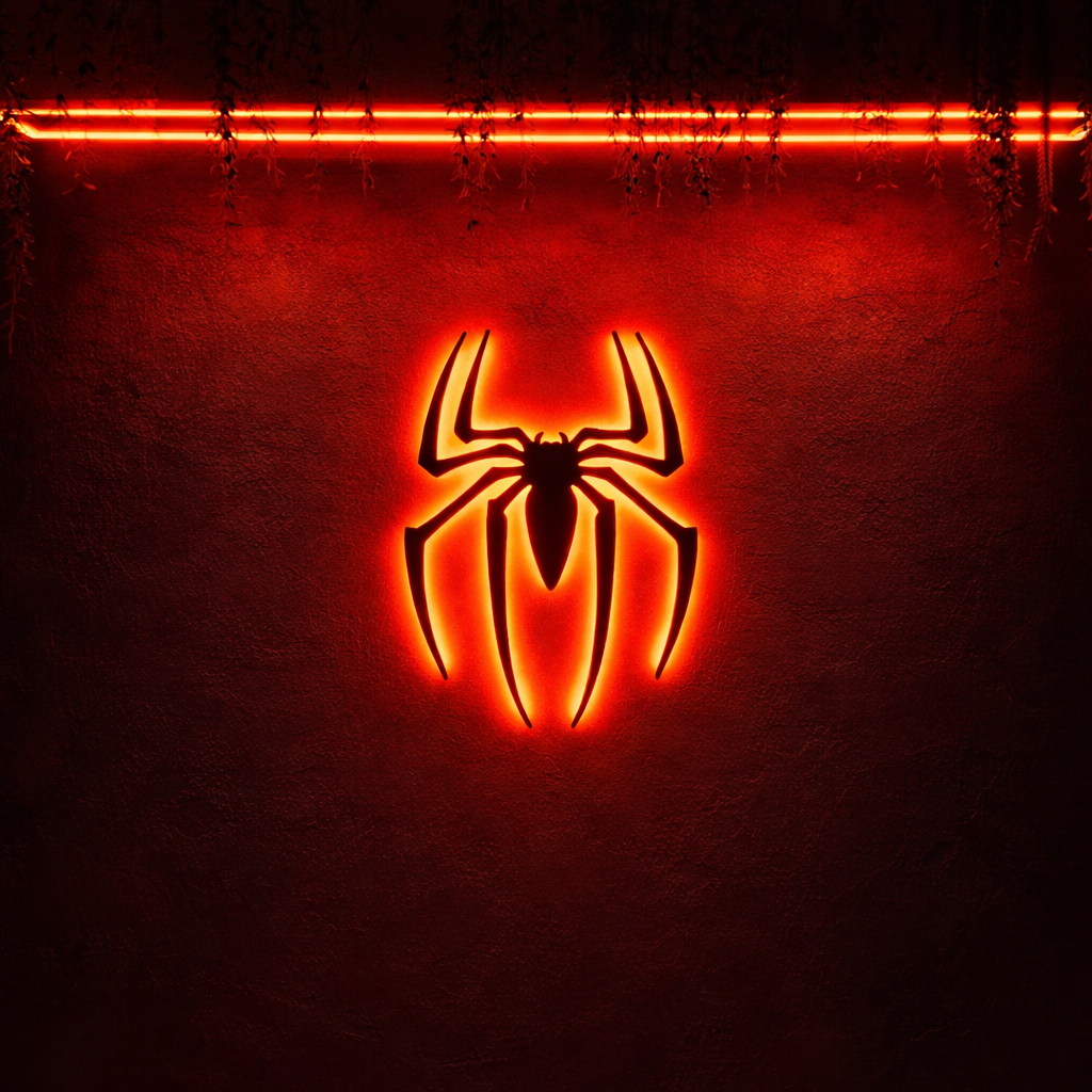 Spiderman Backlit Acrylic Wall Art with LED Glow – Luxury Statement Wall Décor
