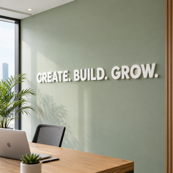 3D Acrylic Letters 4 Inch – Glossy Office Wall Branding