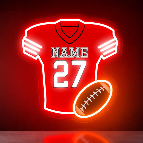 Custom Football Jersey Number LED Neon Sign