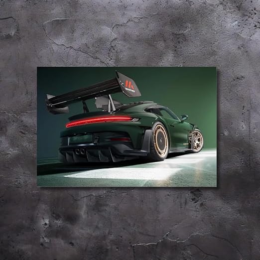 Fabsouk Neon Supercar Poster for Bedroom, Living Room, Gift Wall Decor (GT3 RS Manthaney)