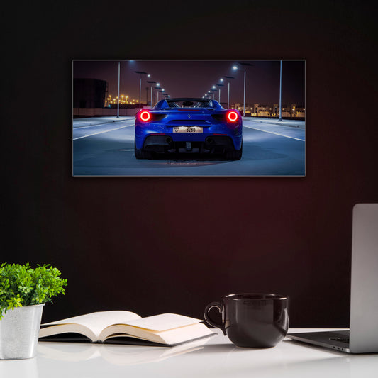 Fabsouk Neon Supercar Poster for Bedroom, Living Room, Gift Wall Decor (GTR-34)