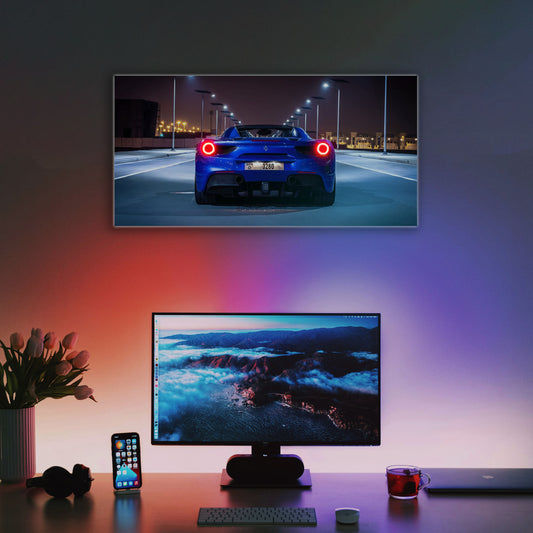 Fabsouk Neon Supercar Poster for Bedroom, Living Room, Gift Wall Decor (GTR-34)