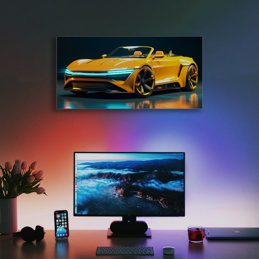fabsouk Neon Supercar Poster for Bedroom, Living Room, Gift Wall Decor (GTR-45)