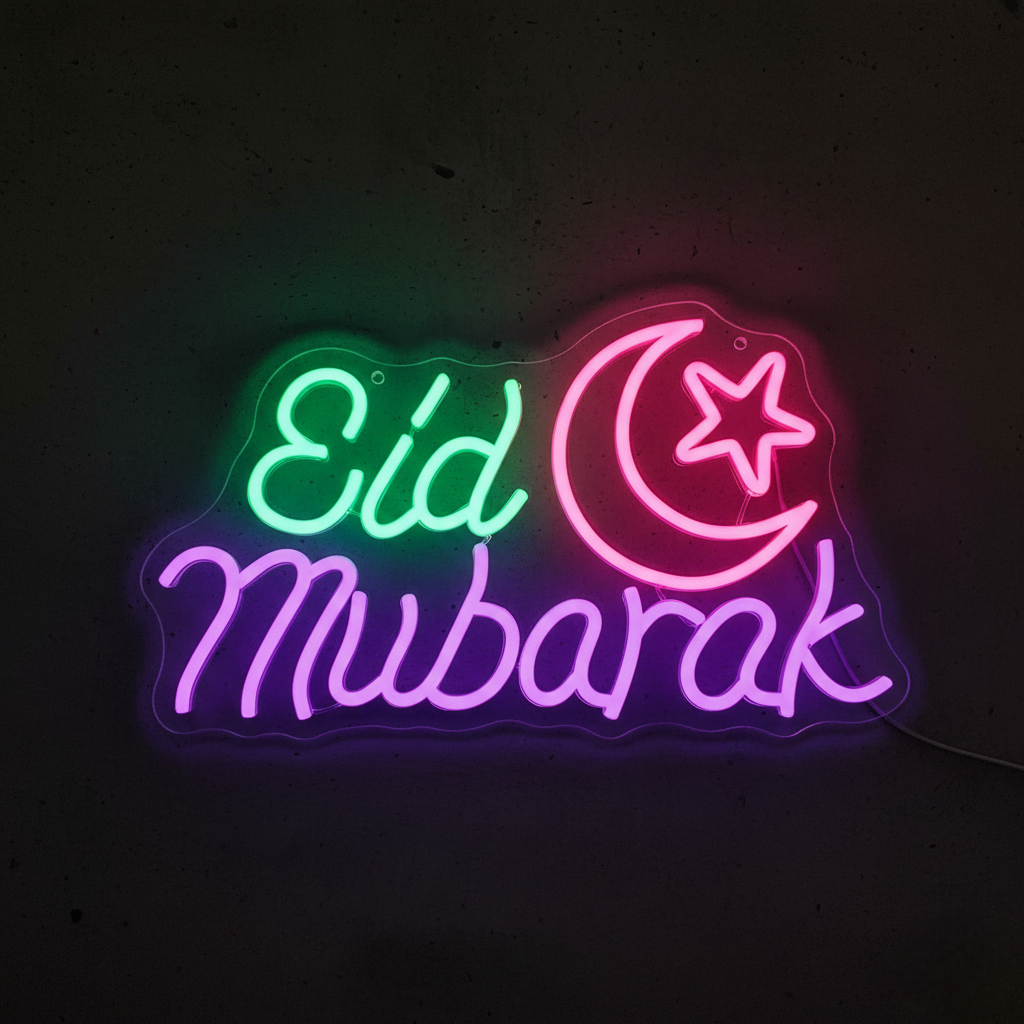 Eid Mubarak Neon Sign | Eid Neon Sign & Ramadan Light Up Sign Online
