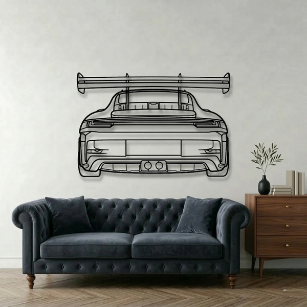 Porsche 911 GT3 Back Large Acrylic Wall Art & 3D Black Decor | Statement Gallery Pieces