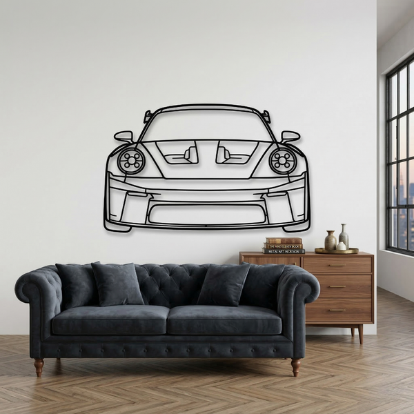Porsche 911 GT3 Front Wall Art Acrylic Painting | Original Black 3D Acrylic Wall Decor