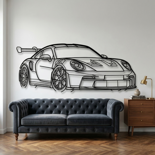 Porsche 911 GT3 View Wall Art Acrylic Painting | Original Black 3D Acrylic Wall Decor