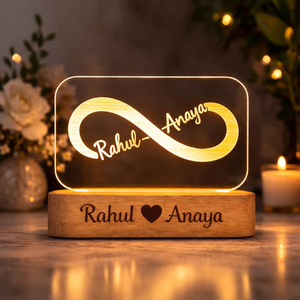 Eurotex Custom Infinity Couple Led Lamp for Couple And Gift