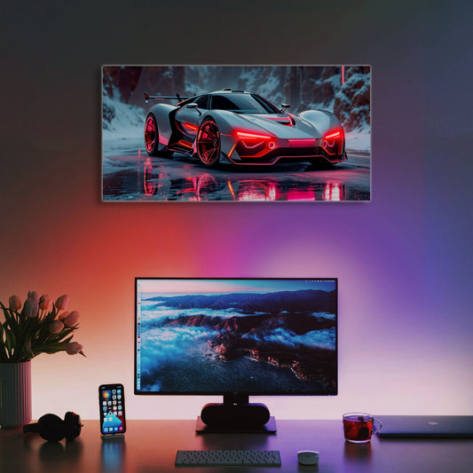 fabsouk Neon Supercar Poster for Bedroom, Living Room, Gift Wall Decor (JESKO)
