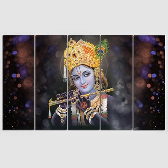 Eurotex Beautiful Krishna with flute Big Size Wall Painting for Living Room, Bedroom, Home, Office, Hotels (Krishna -16)