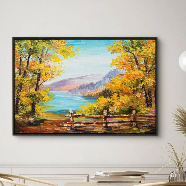 Eurotex Beautiful Riverside Scenery, paintings for living room (24x36 In)