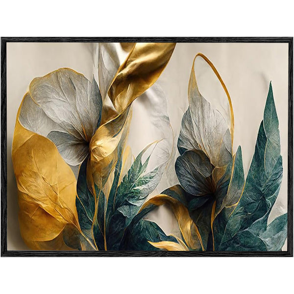 Eurotex Golden Flower, Canvas Printed, Wall Art & Paintings (12x18, Framed)