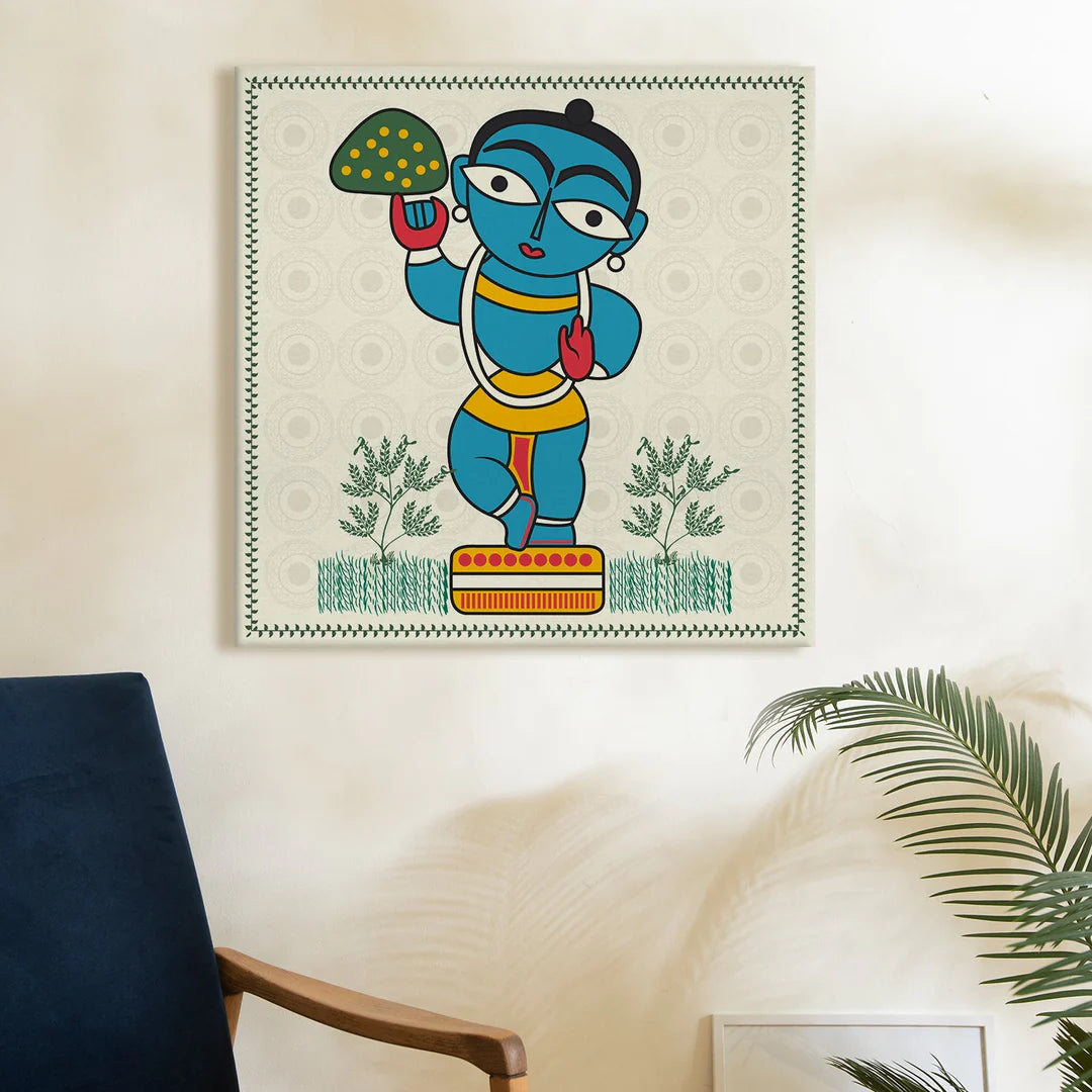 Hanuman Ji, Pichwai Painting, Framed Abstract Canvas Wall Art for Bedroom Eurotex