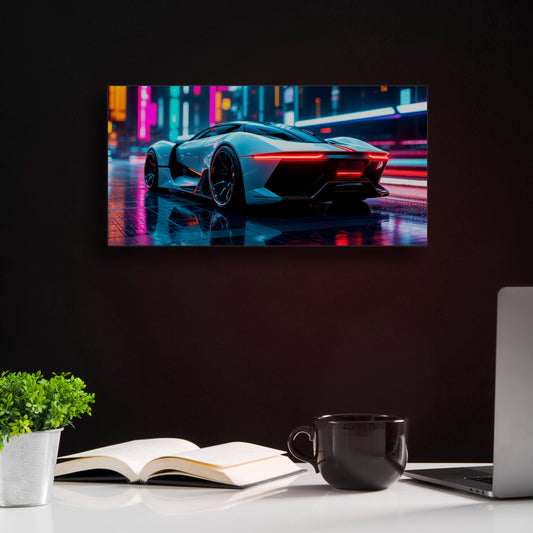 fabsouk Neon Supercar Poster for Bedroom, Living Room, Gift Wall Decor (PORSHE)