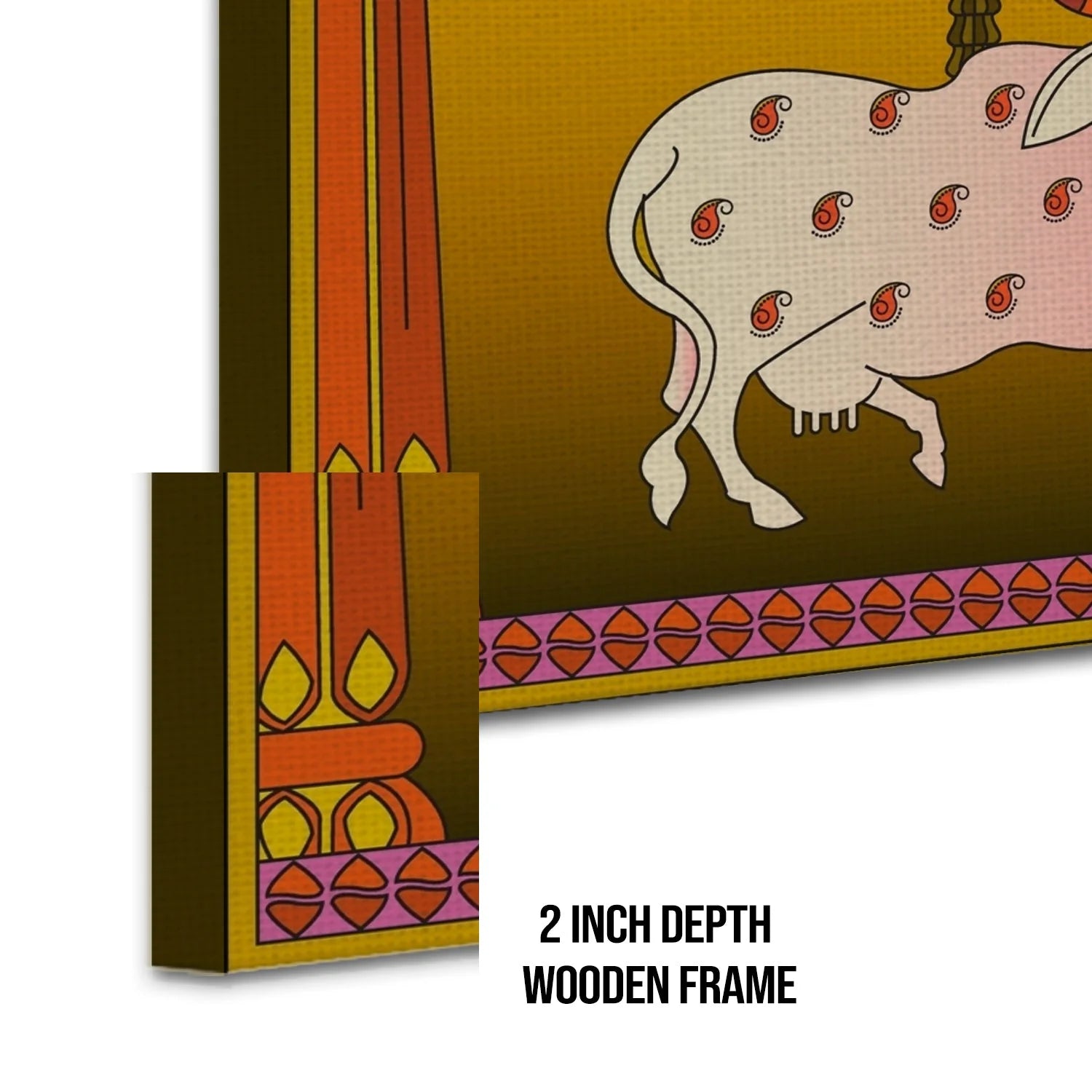 Shrinathji Pichwai Painting, Framed Abstract Canvas Wall Art for Living room Eurotex