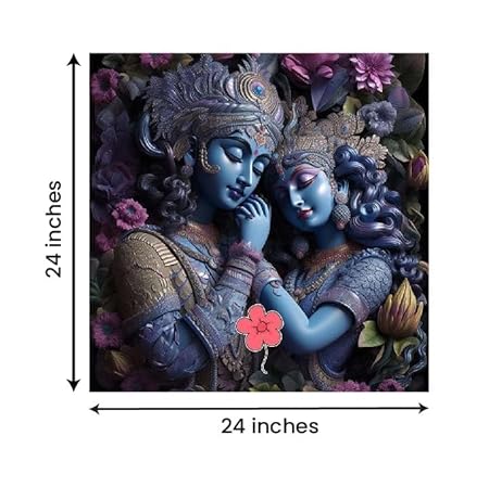 Eurotex Radha Krishna Painting Canvas Wall Frame Big Size Painting Frame for Living Room Wall Decors | Canvas Painting | Home Decoration (Radha Krishna-18)